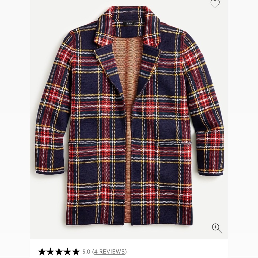 J. Crew Plaid Tartan Sweater Blazer